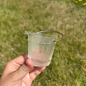 Vintage Hazel-Atlas small pressed glass bucket